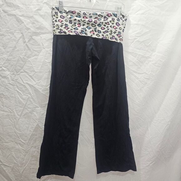 Vintage y2k white rainbow cheetah print low rise flare pants - Picture 2 of 4